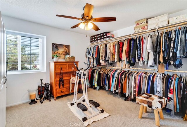 57490 Redondo St, Yucca Valley, CA 92284 - spacious closet with carpet and ceiling fan