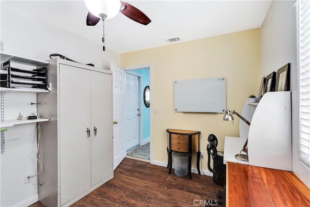 57490 Redondo St, Yucca Valley, CA 92284 - office featuring wood finished floors and ceiling fan