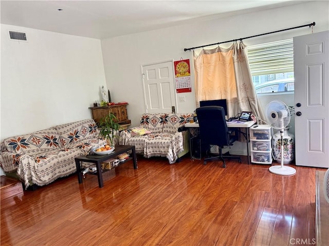 2277 Cogswell Rd, El Monte, CA 91732 - living area with wood finished floors and a desk