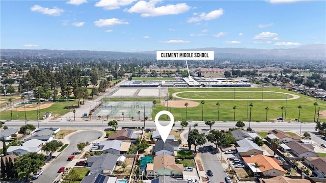 1608 Heron Ct, Redlands, CA 92374 - aerial perspective of suburban area with mountains