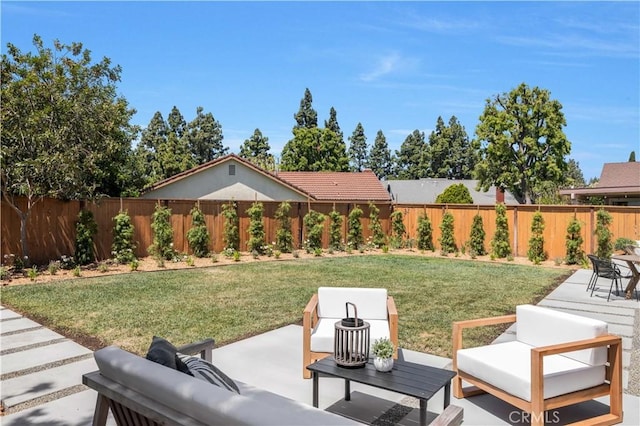 2012 Nantucket Pl, Tustin, CA 92780 - view of yard featuring a patio area and an outdoor hangout area