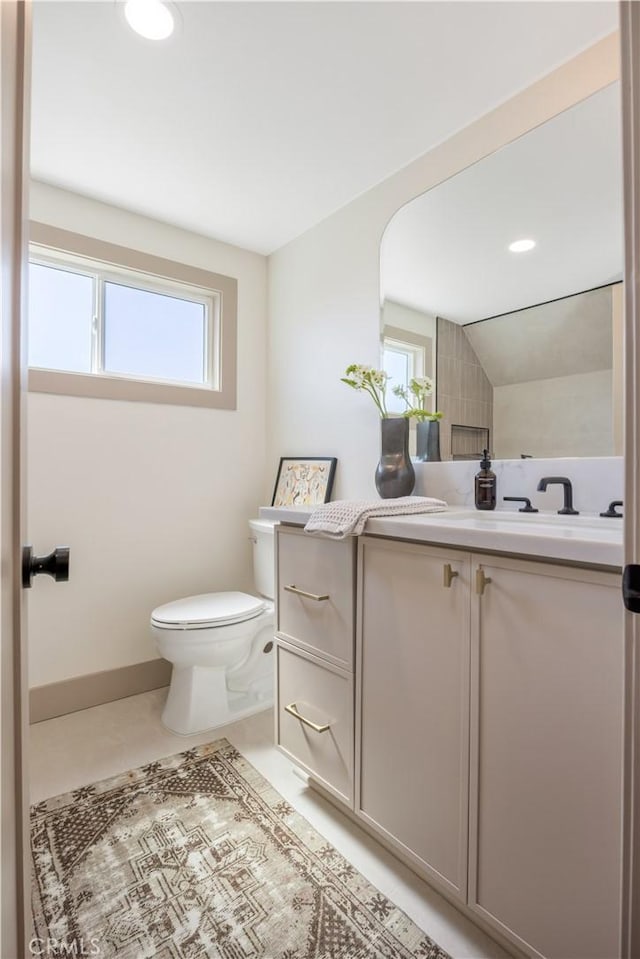 2012 Nantucket Pl, Tustin, CA 92780 - bathroom with vanity, toilet, healthy amount of natural light, and recessed lighting