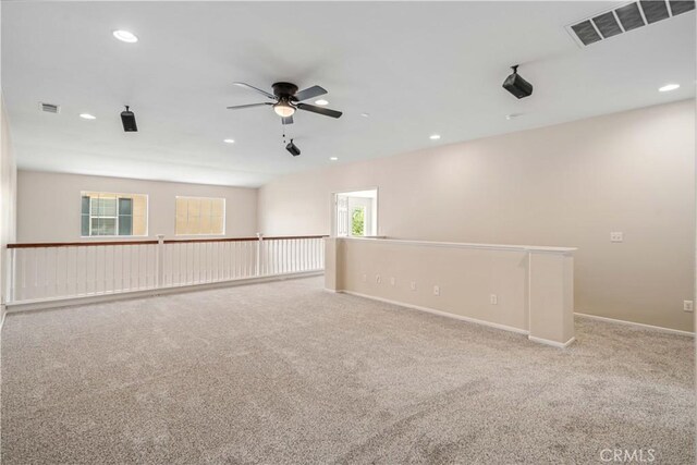2207 Cork Oak St, Palmdale, CA 93551 - unfurnished room with ceiling fan, carpet flooring, recessed lighting, and baseboards