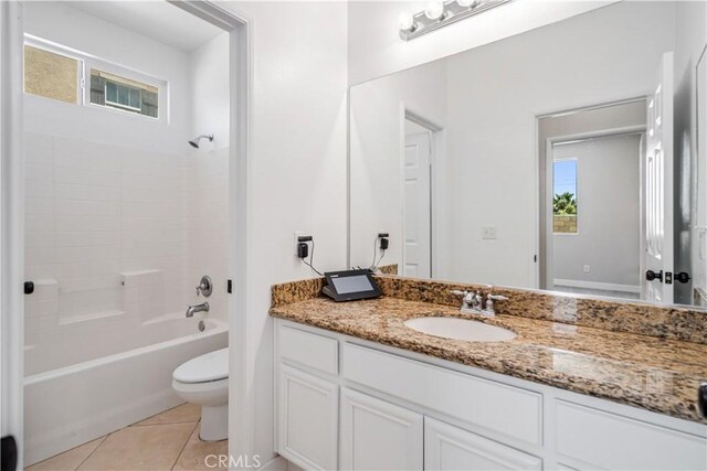 2207 Cork Oak St, Palmdale, CA 93551 - full bath featuring toilet, vanity, tile patterned flooring, and shower / bath combination