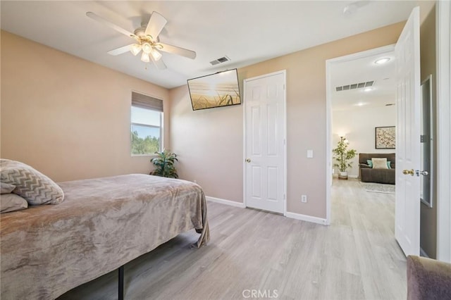 2583 Steeplechase Way, Norco, CA 92860 - bedroom featuring light wood-style flooring, a ceiling fan, and baseboards