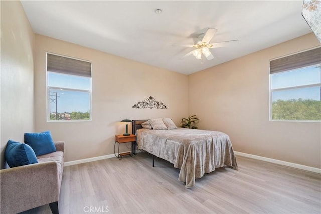 2583 Steeplechase Way, Norco, CA 92860 - bedroom featuring light wood-style floors, baseboards, and a ceiling fan