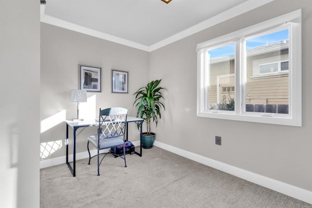 3388 Bancroft St, San Diego, CA 92104 - office space with carpet floors, baseboards, and crown molding