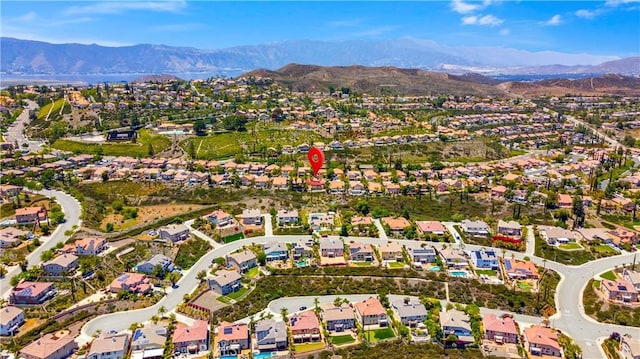 29 Villa Valtelena, Lake Elsinore, CA 92532 - aerial view of property's location with a mountainous background and nearby suburban area