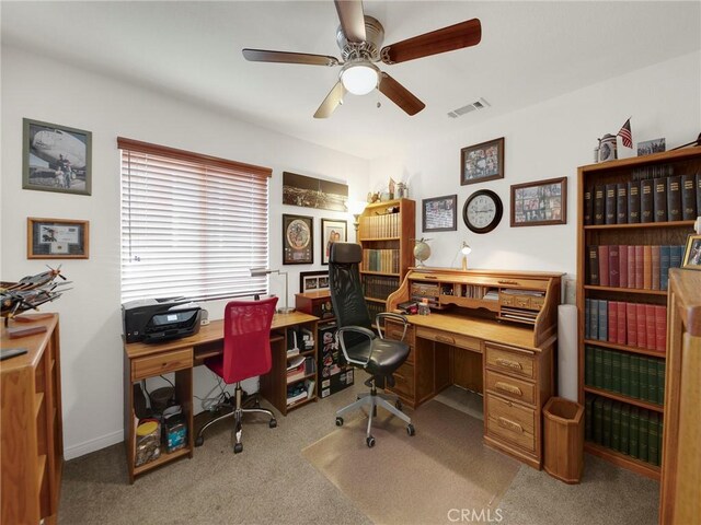 20361 Julia Ln, Saugus, CA 91350 - carpeted office space featuring a ceiling fan