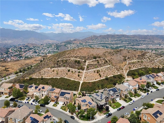 20361 Julia Ln, Saugus, CA 91350 - aerial overview of property's location featuring a mountain backdrop and nearby suburban area