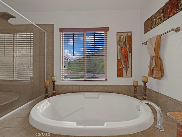 20361 Julia Ln, Saugus, CA 91350 - bathroom featuring a bath, healthy amount of natural light, and tiled shower