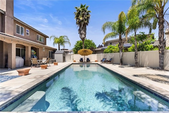 35616 Suzette Ct, Winchester, CA 92596 - view of swimming pool featuring a patio area and a fenced backyard