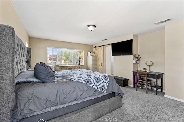 35616 Suzette Ct, Winchester, CA 92596 - bedroom featuring a barn door, carpet flooring, and baseboards