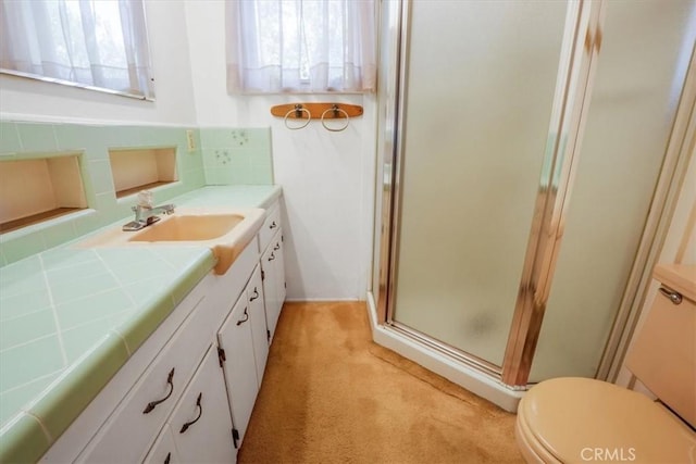 13411 Wingo St, Arleta, CA 91331 - full bath with healthy amount of natural light, a shower stall, vanity, and toilet