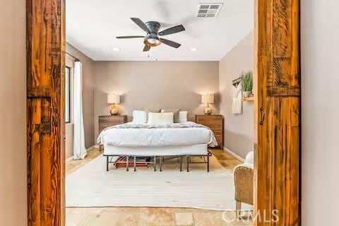 62398 Cope Ln, Joshua Tree, CA 92252 - bedroom with ceiling fan
