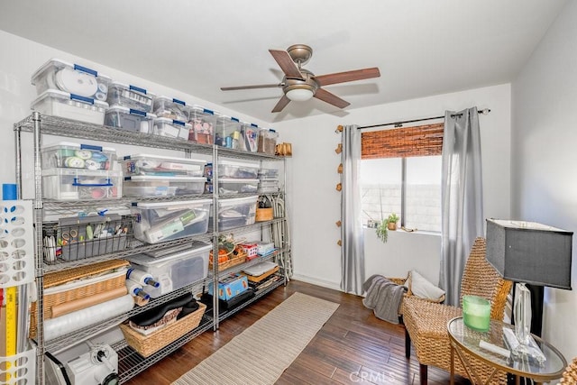 22206 Claibourne Ln, Saugus, CA 91350 - storage area with ceiling fan