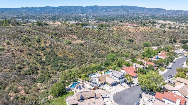 22206 Claibourne Ln, Saugus, CA 91350 - aerial perspective of suburban area featuring a mountain backdrop