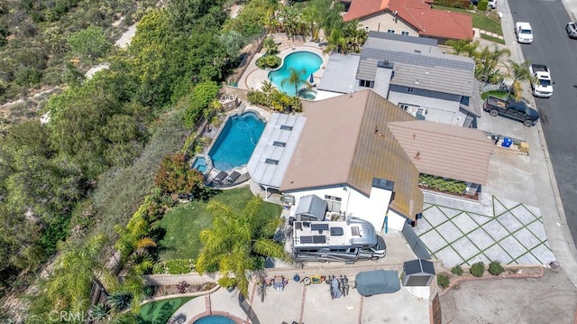 22206 Claibourne Ln, Saugus, CA 91350 - aerial view of a pool area