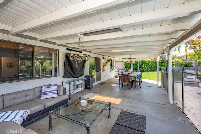 22206 Claibourne Ln, Saugus, CA 91350 - view of patio with an outdoor living space and outdoor dining space