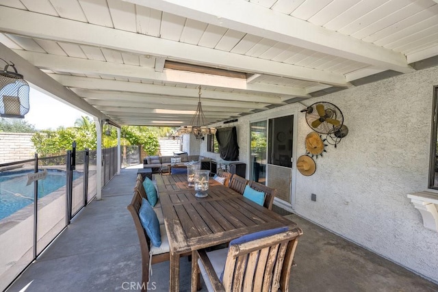 22206 Claibourne Ln, Saugus, CA 91350 - view of patio / terrace featuring an outdoor living space