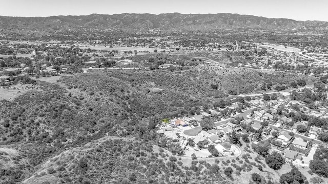 22206 Claibourne Ln, Saugus, CA 91350 - aerial overview of property's location with mountains