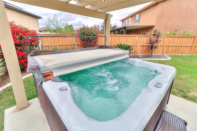 28926 Lavatera Ave, Murrieta, CA 92563 - view of swimming pool with a hot tub and a pergola