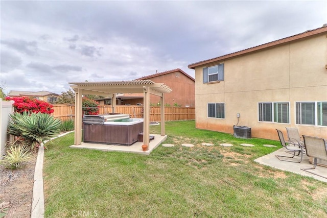 28926 Lavatera Ave, Murrieta, CA 92563 - view of yard featuring a hot tub, a pergola, and a patio area
