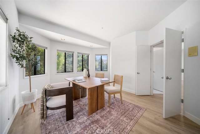 667 Hill St, San Luis Obispo, CA 93405 - dining area with light wood-style flooring, plenty of natural light, and baseboards