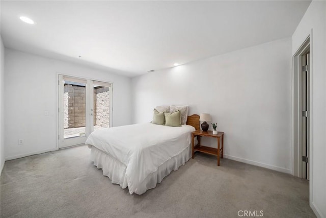 667 Hill St, San Luis Obispo, CA 93405 - bedroom featuring access to outside, light carpet, baseboards, and recessed lighting