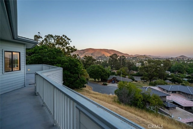 667 Hill St, San Luis Obispo, CA 93405 - balcony at dusk with a mountain view