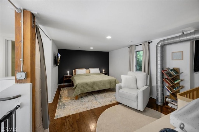 4215 Glencoe Ave Unit 103, Marina Del Rey, CA 90292 - bedroom with wood finished floors and recessed lighting