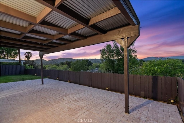 6172 Dalecrest Ave, Woodland Hills, CA 91367 - patio terrace at dusk with a patio and a mountain view