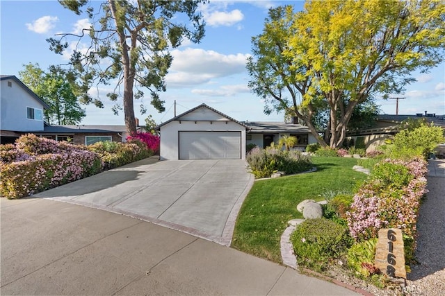 6172 Dalecrest Ave, Woodland Hills, CA 91367 - ranch-style home featuring a garage, concrete driveway, and a front yard