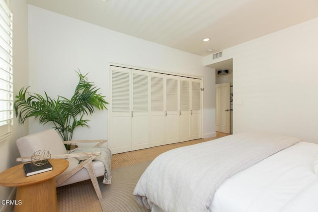 130 S Mentor Ave Unit 205, Pasadena, CA 91106 - bedroom with carpet floors, a closet, and recessed lighting