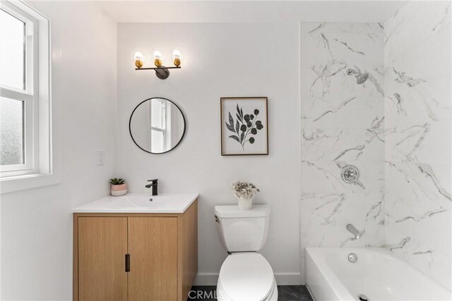 17924 E Kelby St, Covina, CA 91722 - full bath featuring vanity, toilet, shower / washtub combination, and baseboards