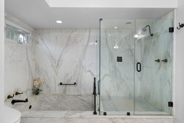 10310 Fuerte Dr, La Mesa, CA 91941 - bathroom with a marble finish shower and recessed lighting
