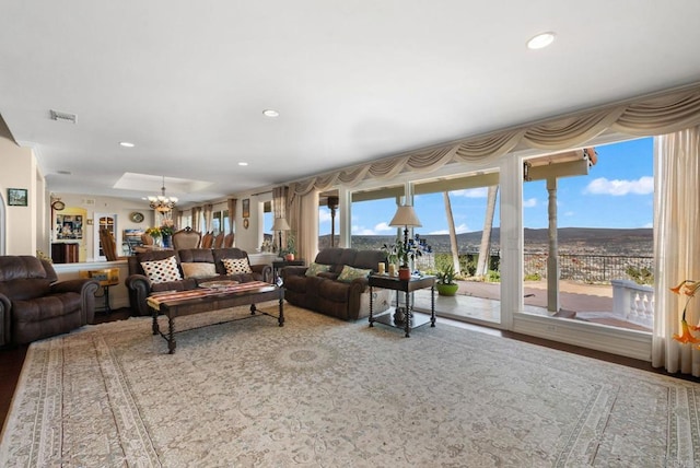 10310 Fuerte Dr, La Mesa, CA 91941 - living area featuring a chandelier and recessed lighting