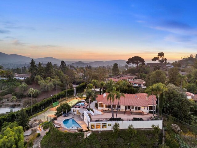 10310 Fuerte Dr, La Mesa, CA 91941 - aerial view of property and surrounding area with a mountain backdrop and a pool