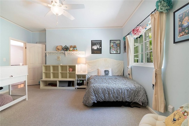2934 Remy, Burbank, CA 91504 - carpeted bedroom featuring crown molding and ceiling fan