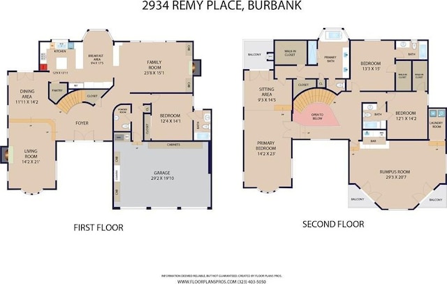 2934 Remy, Burbank, CA 91504 - floor plan / room layout