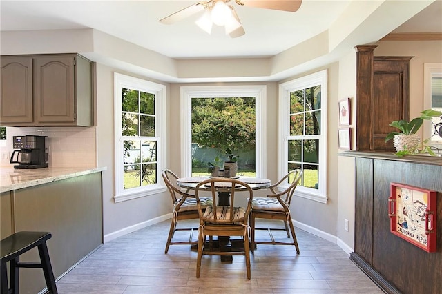2934 Remy, Burbank, CA 91504 - dining area featuring plenty of natural light, ceiling fan, and baseboards