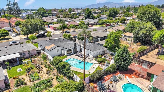 254 Piedmont Ave, Claremont, CA 91711 - aerial perspective of suburban area with a pool and a mountainous background
