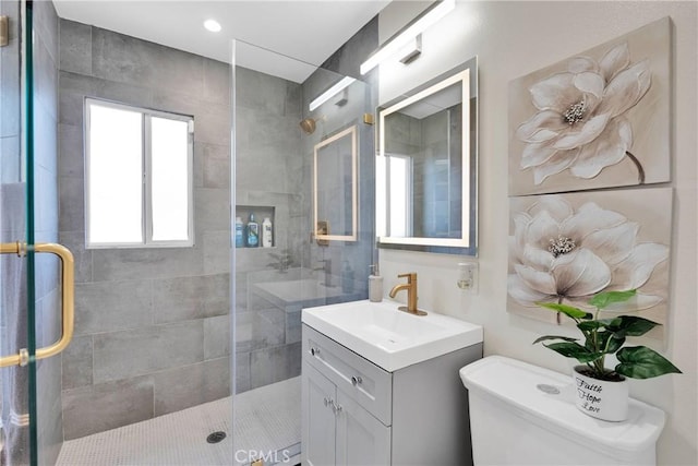 254 Piedmont Ave, Claremont, CA 91711 - full bath with a shower stall, vanity, and toilet