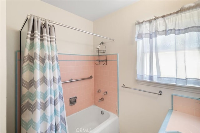 7933 Rhea Vista Dr, Whittier, CA 90602 - bathroom featuring shower / bathtub combination with curtain