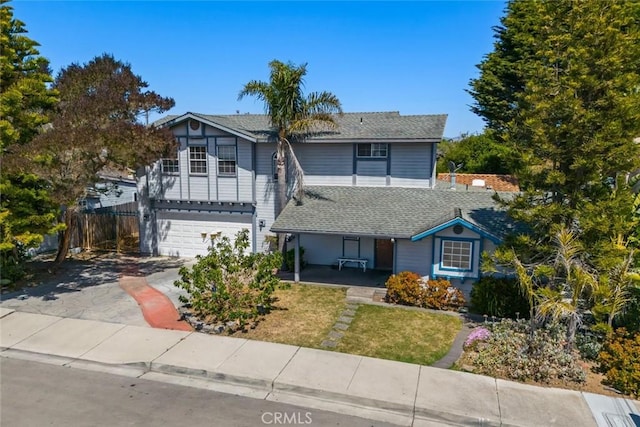 639 S 7th St, Grover Beach, CA 93433 - traditional-style house with covered porch, an attached garage, a shingled roof, and concrete driveway