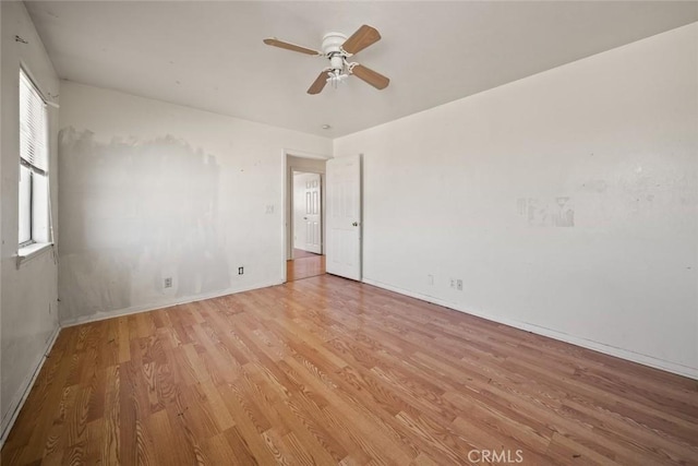 639 S 7th St, Grover Beach, CA 93433 - spare room featuring light wood-style floors, a ceiling fan, and baseboards