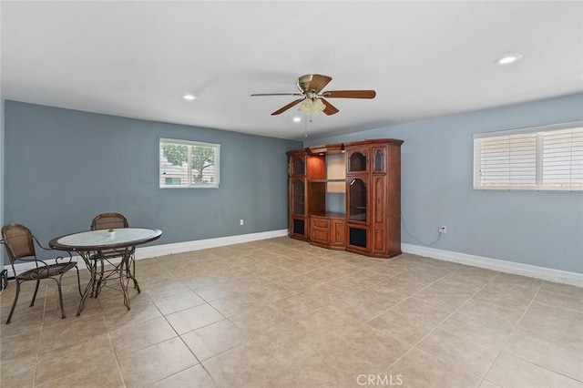 16432 Mcrae Ave, Norwalk, CA 90650 - sitting room featuring a ceiling fan, recessed lighting, light tile patterned flooring, and baseboards