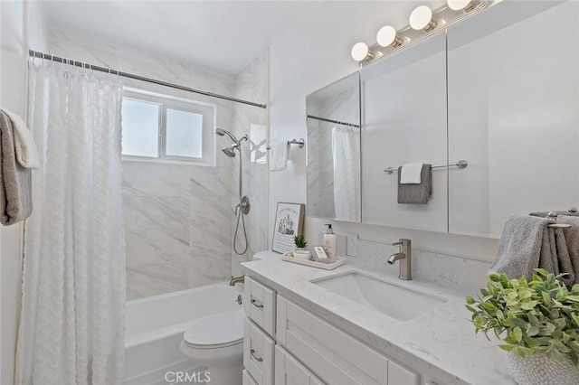 16432 Mcrae Ave, Norwalk, CA 90650 - full bathroom featuring vanity, shower / bath combo with shower curtain, and toilet