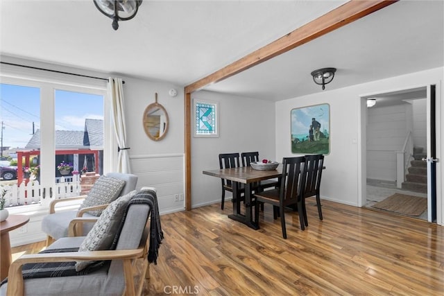 41 19th St, Cayucos, CA 93430 - dining area with wood finished floors and stairs