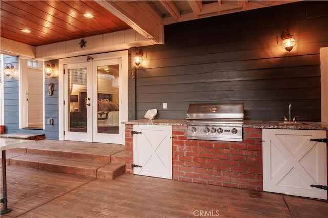 41 19th St, Cayucos, CA 93430 - view of patio / terrace with french doors and a sink